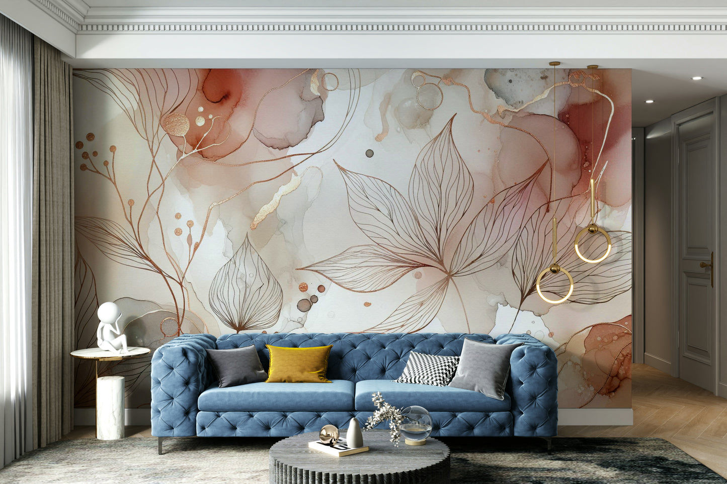 Blushing Botanical Dream Wall Mural
