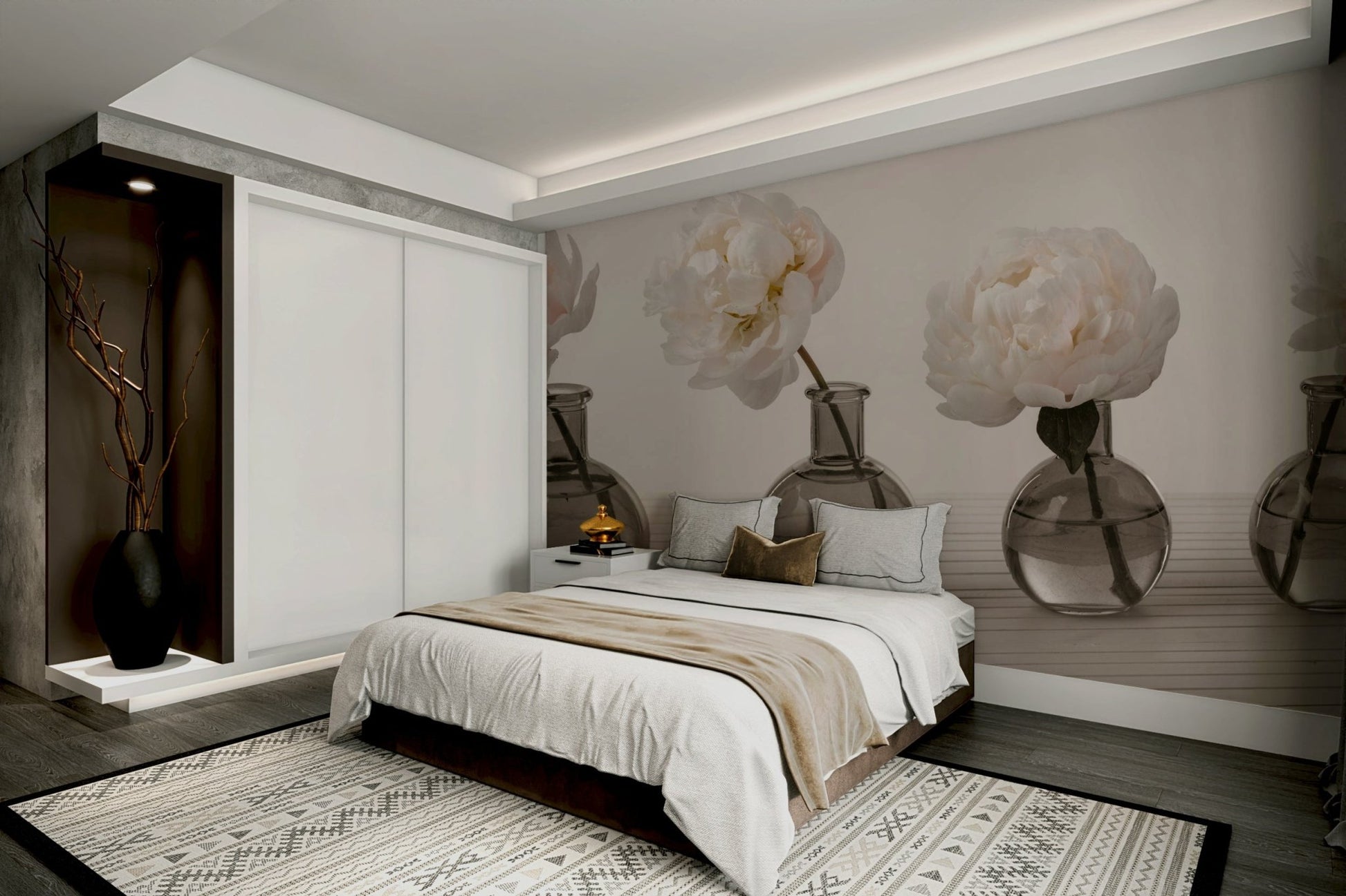 A large-scale still-life photography print.

