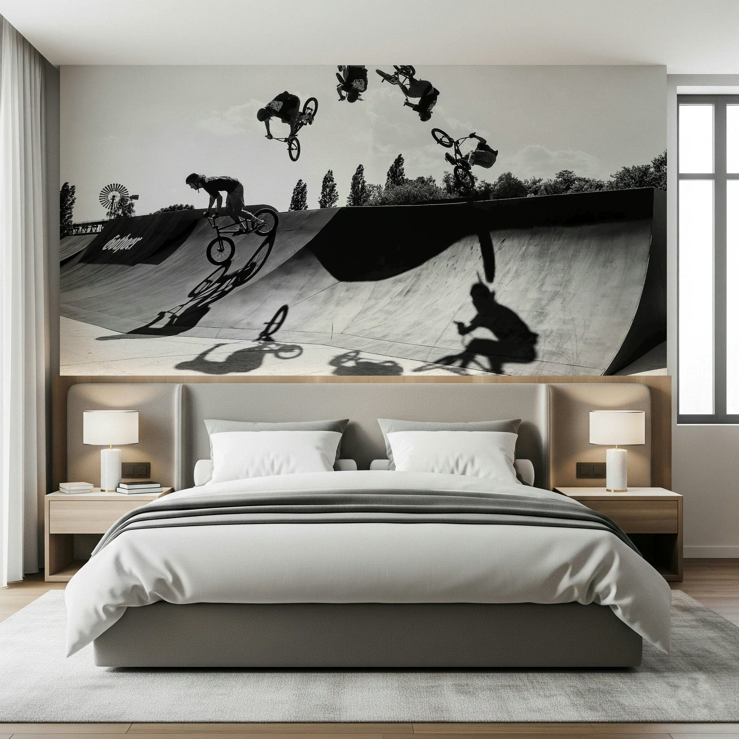 Monochrome BMX: Shadow & Style Wall Mural -2545318