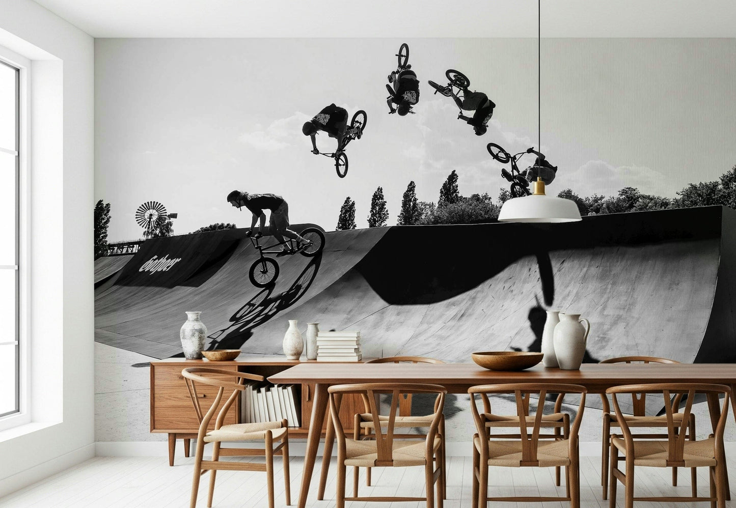 Monochrome BMX: Shadow & Style Wall Mural -2545318