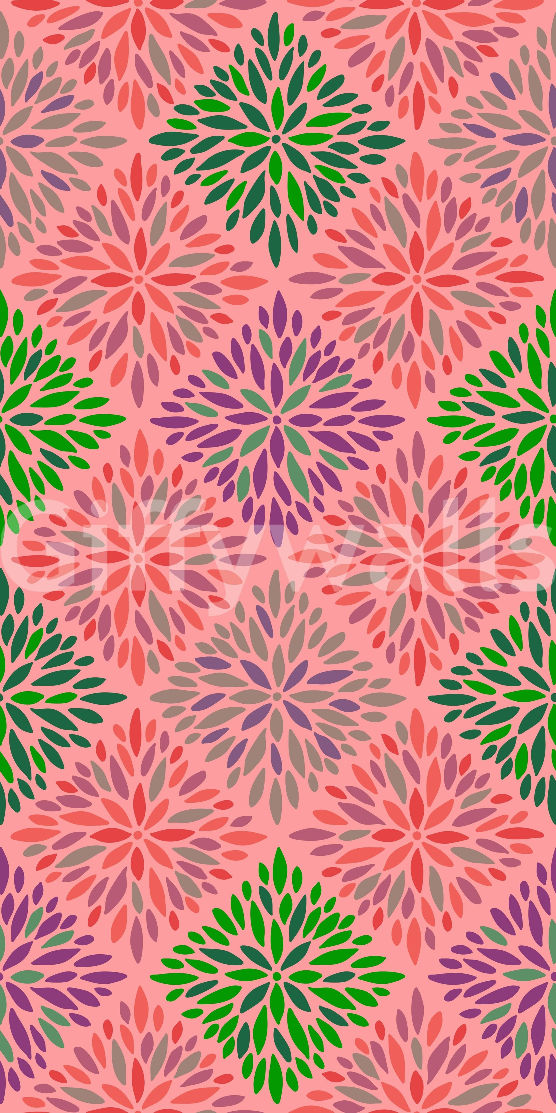 The wallpaper features a subtle, repeating motif.

