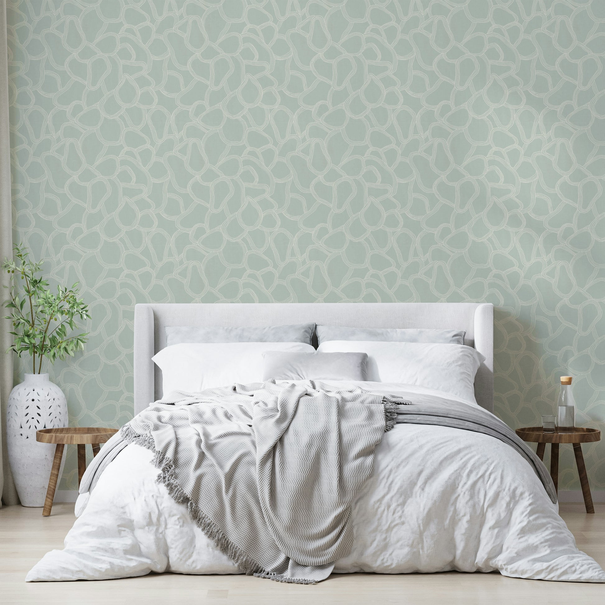 Abstract line art arches wallpaper design


