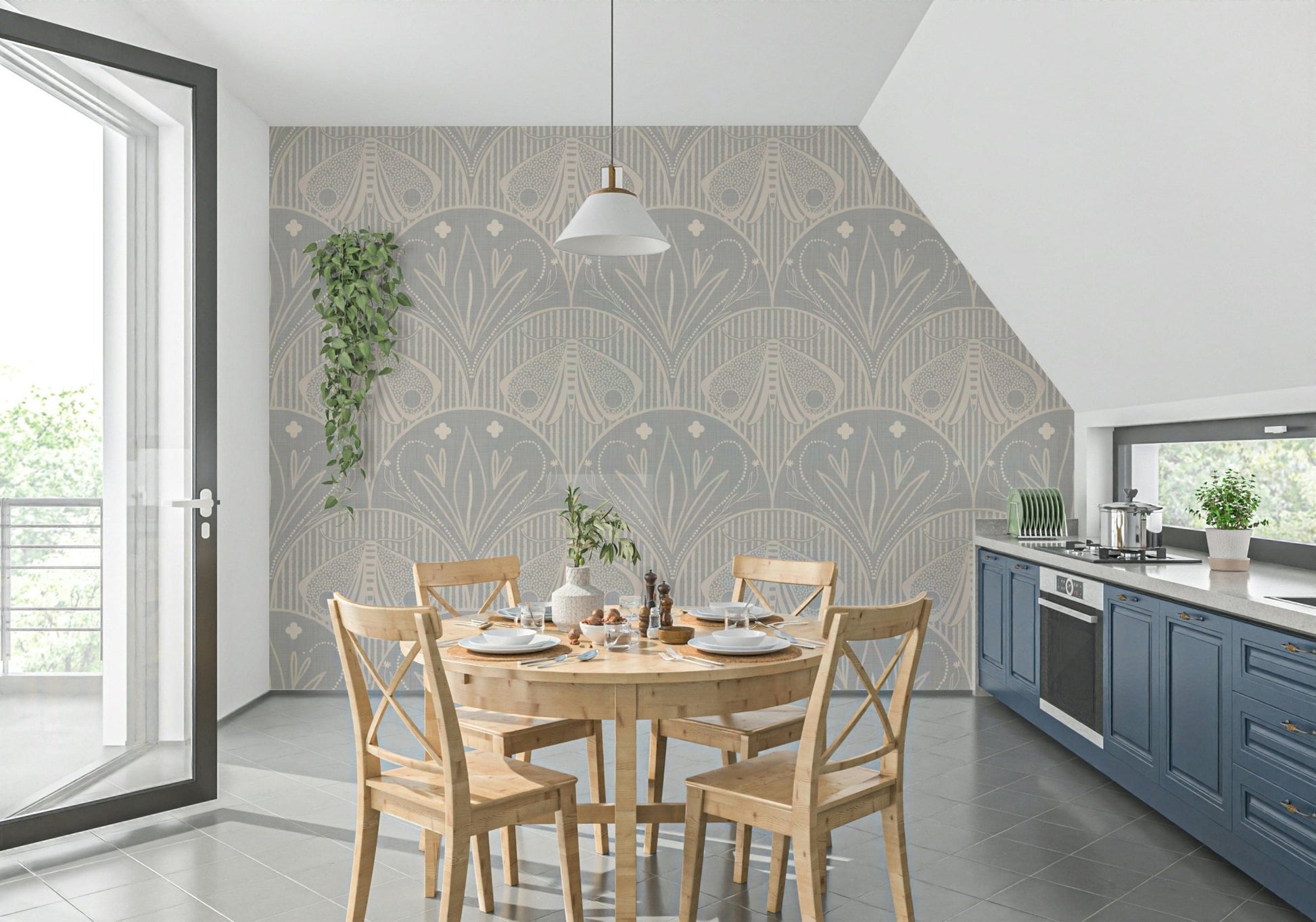 Decorative Boho Nature Wall Mural Artwork Subtle Texture.