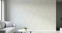 Rural rhythm wall mural in soft beige and white tones