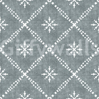 Boho Dotted Lattice Grunge Calming Blue Wallpaper⁠