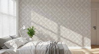 Boho Dotted Lattice Grunge Neutral Wallpaper⁠