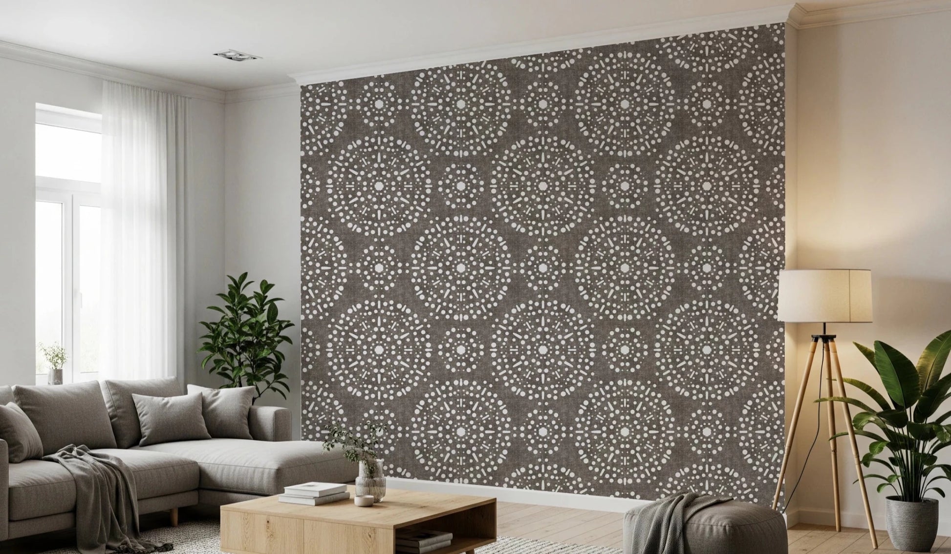 Boho Fireworks Grunge Dark Bark Wallpaper⁠