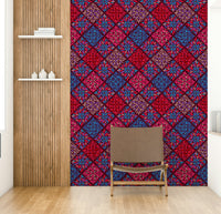 Dahlia Diamonds floral tile mural