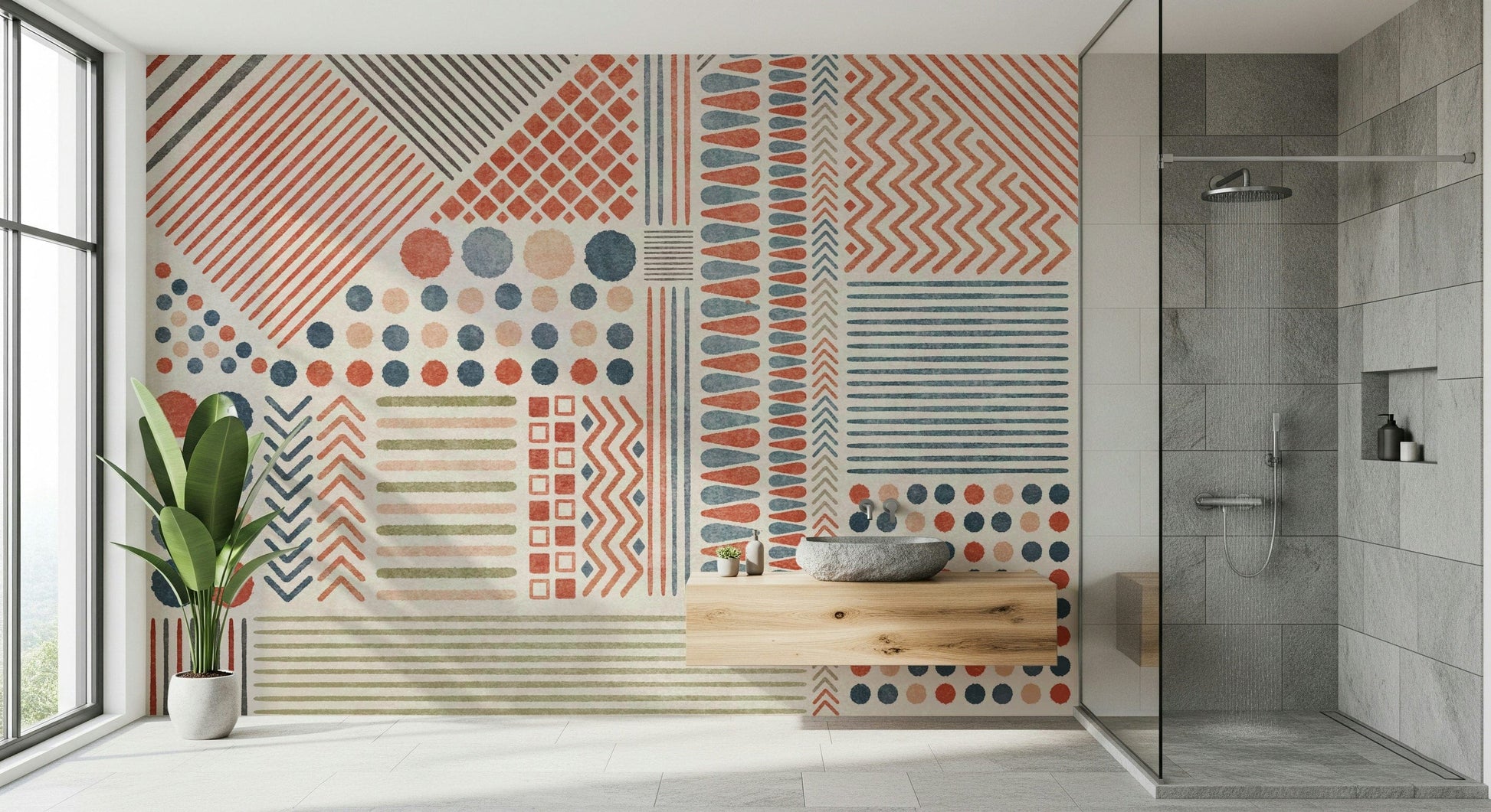 A serene modern pattern wall mural for your decor.