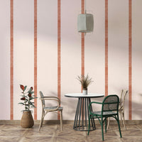 Elegant beige wallpaper with golden and terracotta stripe design

