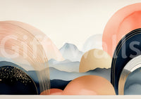 Skyscape mural for kids with cozy boho textures

