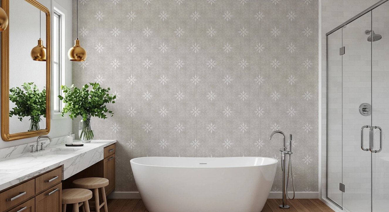 Boho Minimal Ornament Grunge Neutral Wallpaper⁠