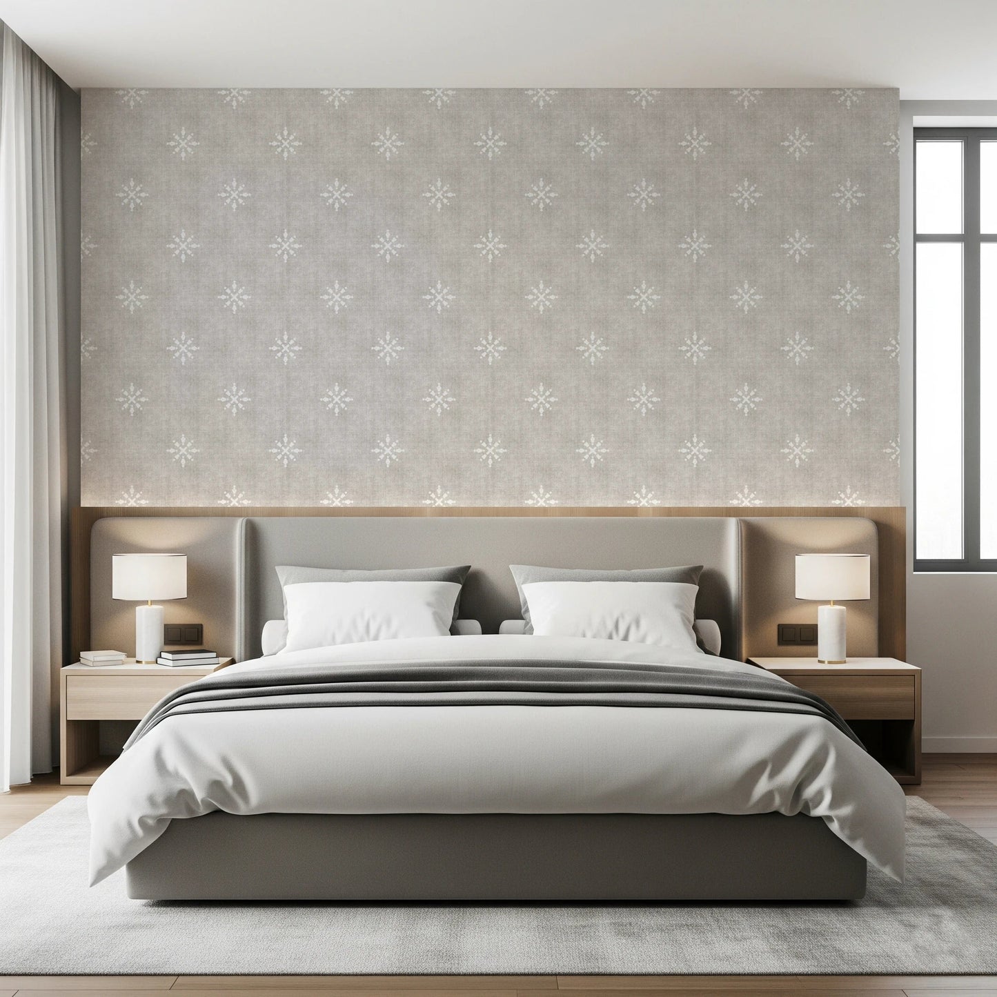 Boho Minimal Ornament Grunge Neutral Wallpaper⁠