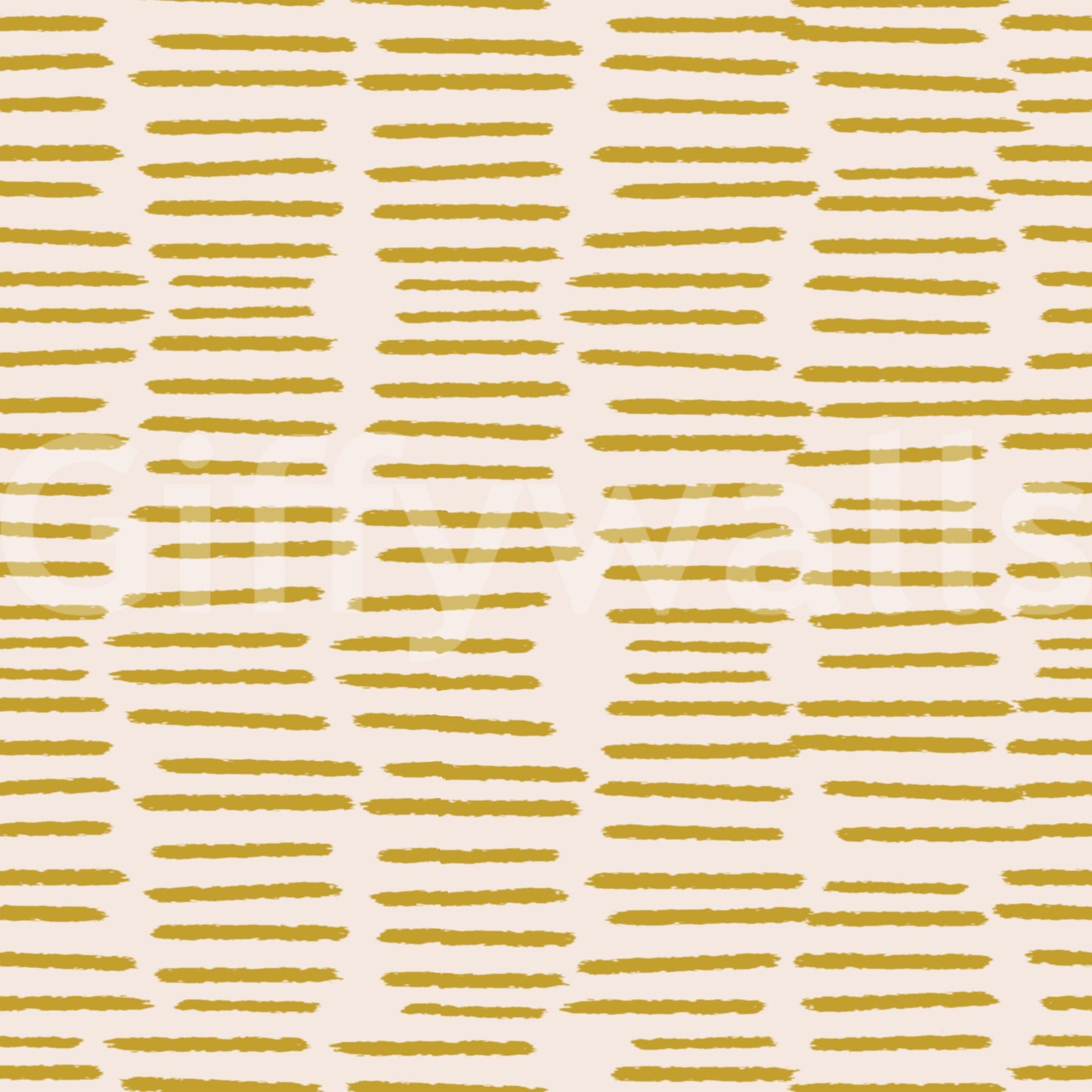Organic Brush Strokes Pattern - Minimalist Boho Stripes Mustard Yellow  Wallpaper⁠