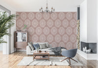 Boho Octagons Crochet Grunge Terracotta Red Wallpaper⁠