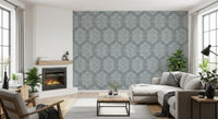 Boho Painted Grunge Calming Blue Wallpaper⁠