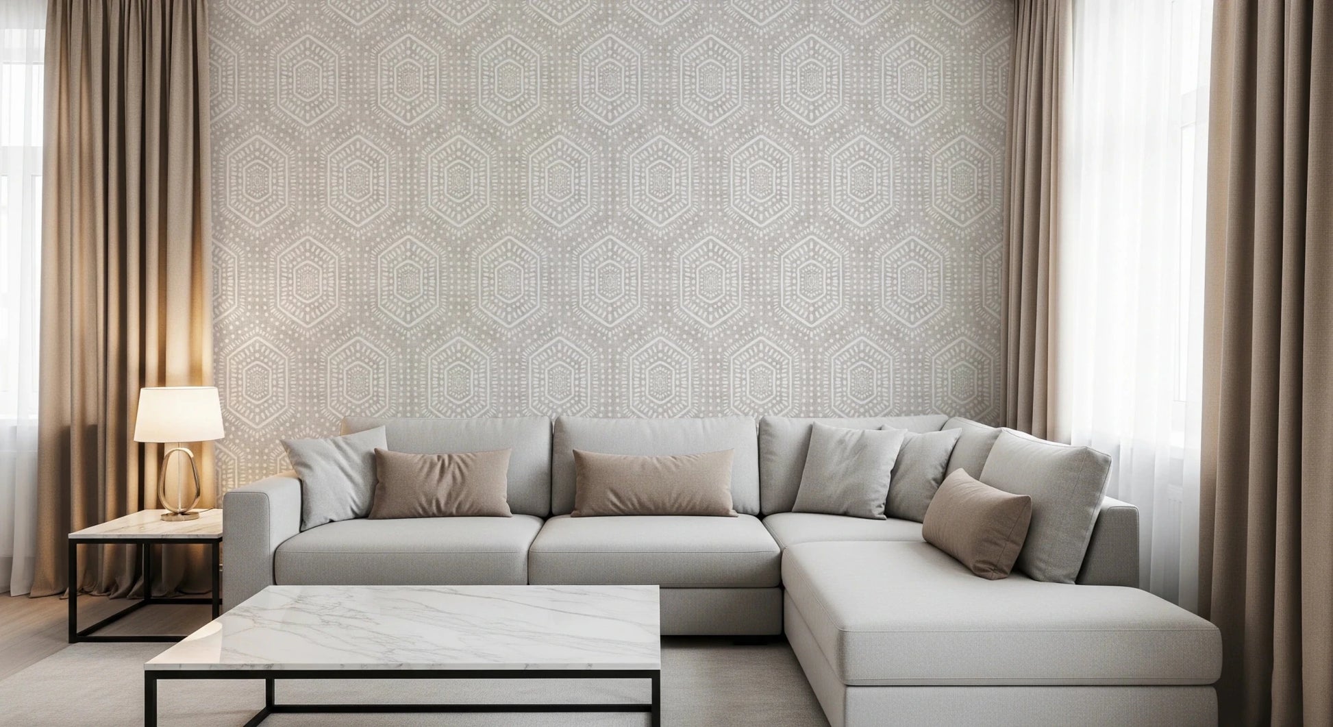 Boho Painted Grunge Neutral Wallpaper⁠