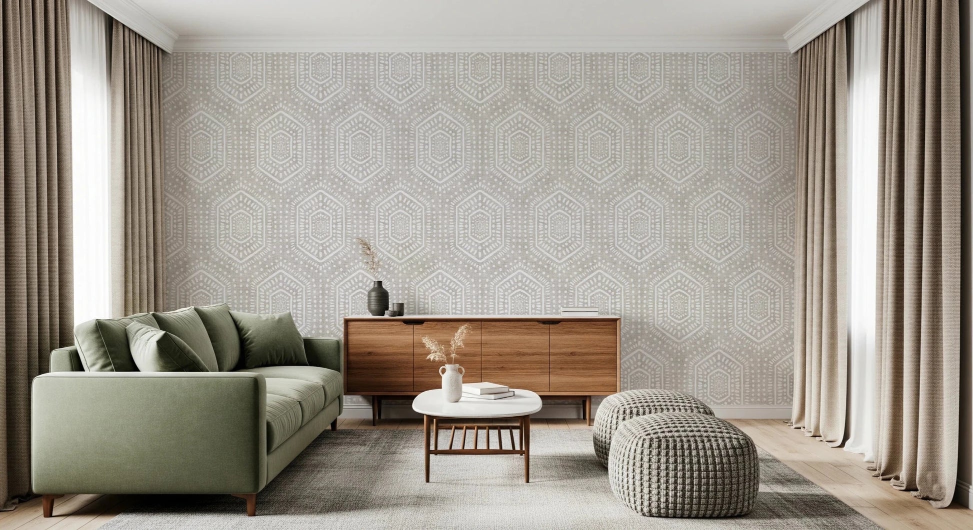 Boho Painted Grunge Neutral Wallpaper⁠