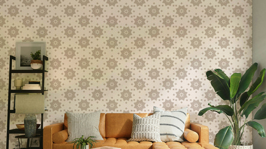 An interior with a soft and peaceful accent wall

