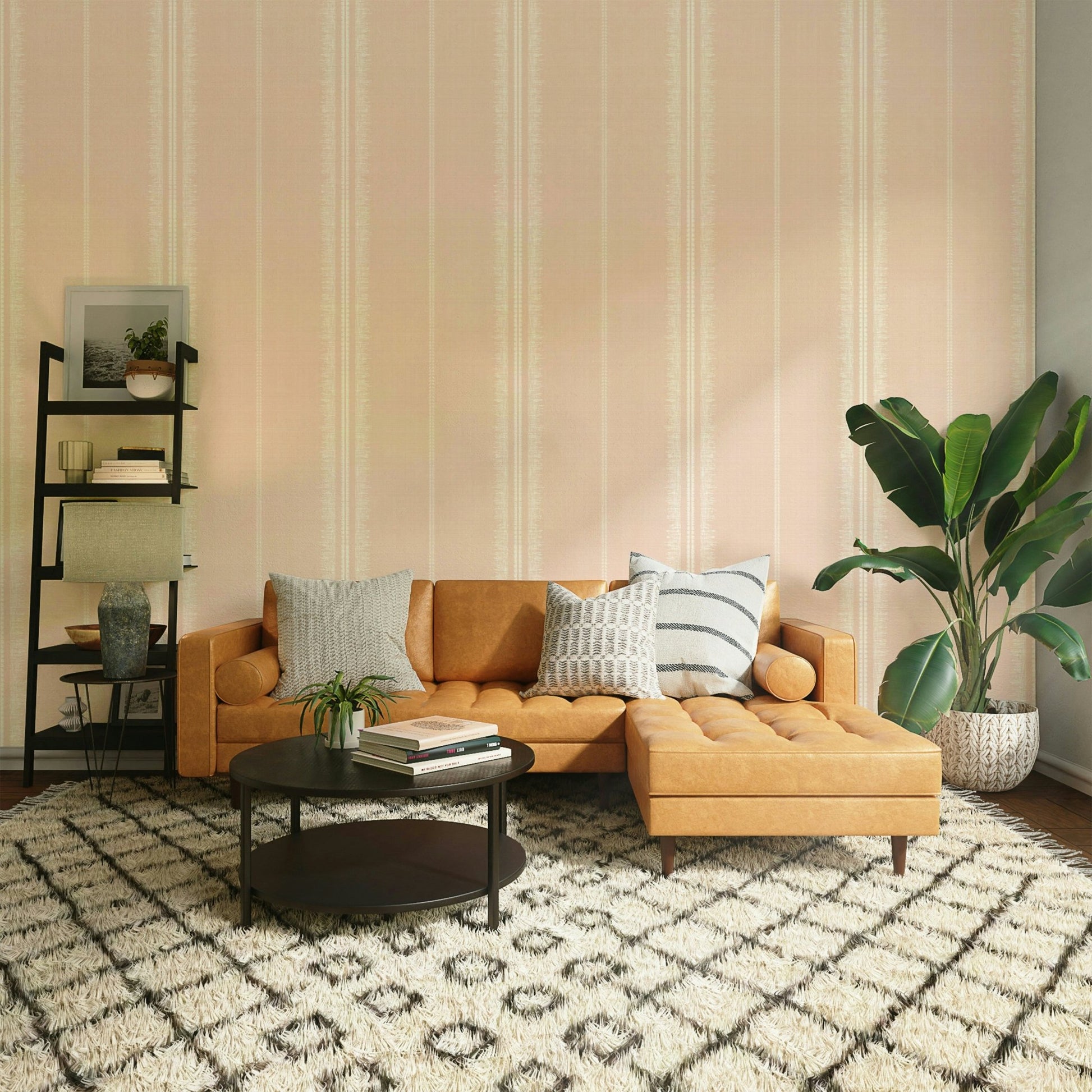 Modern Boho Stripes Satin wallpaper for minimalist rooms

