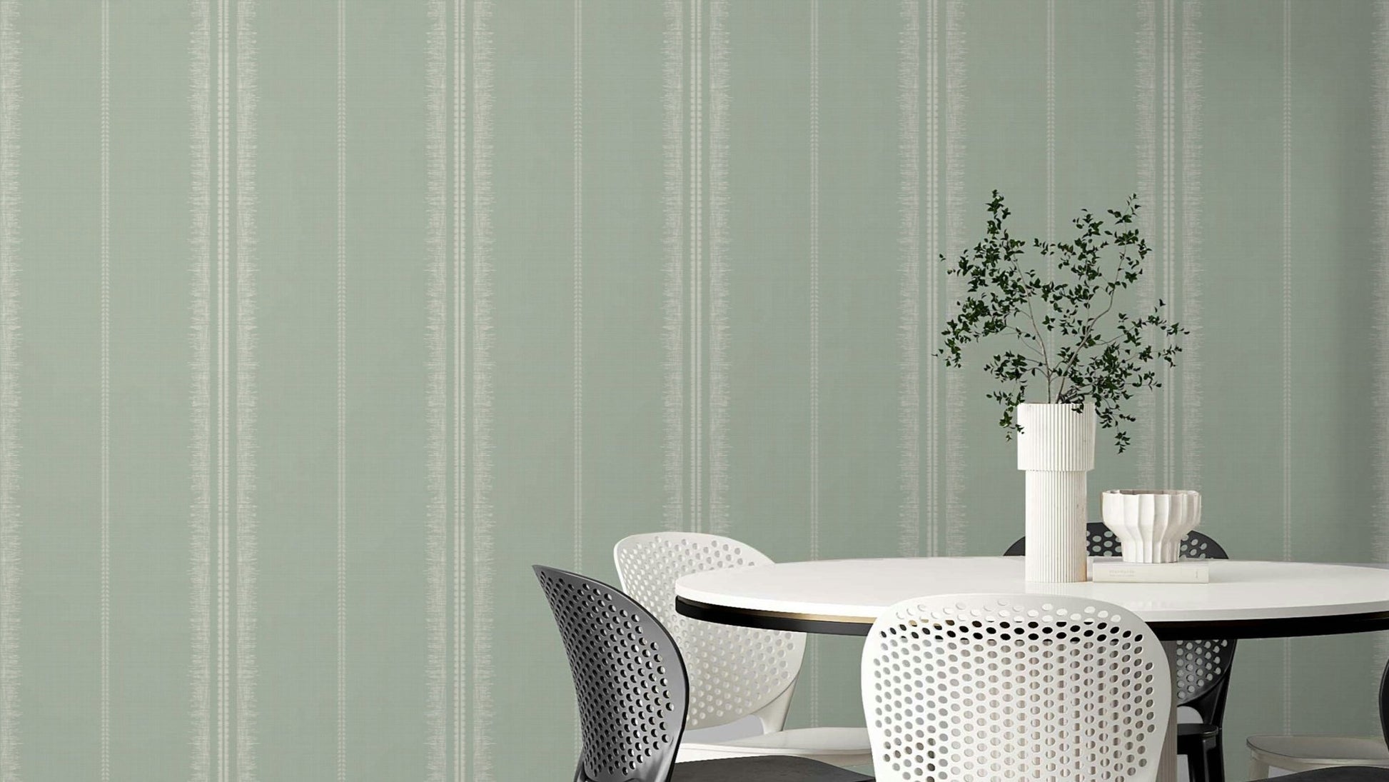 Boho Stripes Sea Green wallpaper for calming home decor

