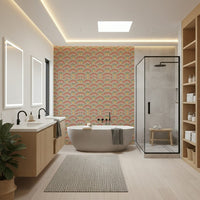 Vintage-inspired boho sun blooms radiating across a soft patterned background.