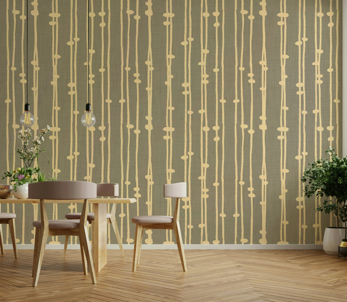 Boho Jewel Tone striped wallpaper