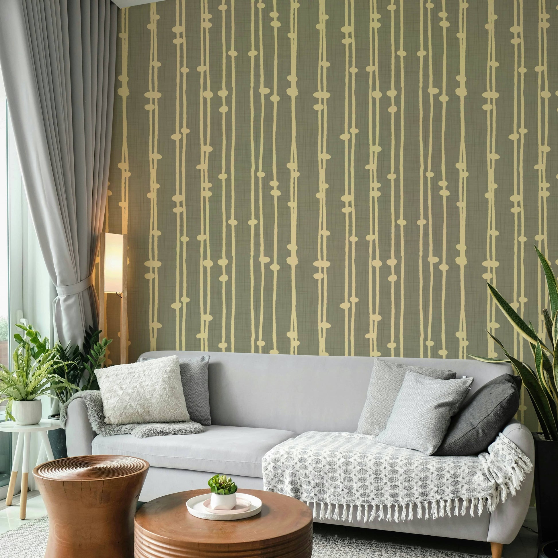 Boho Jewel Tone striped wall covering