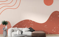 Boho-inspired mountain wallpaper mural