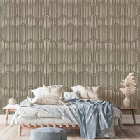 The colors are soft and gentle, with many shades of muted green and light brown.

