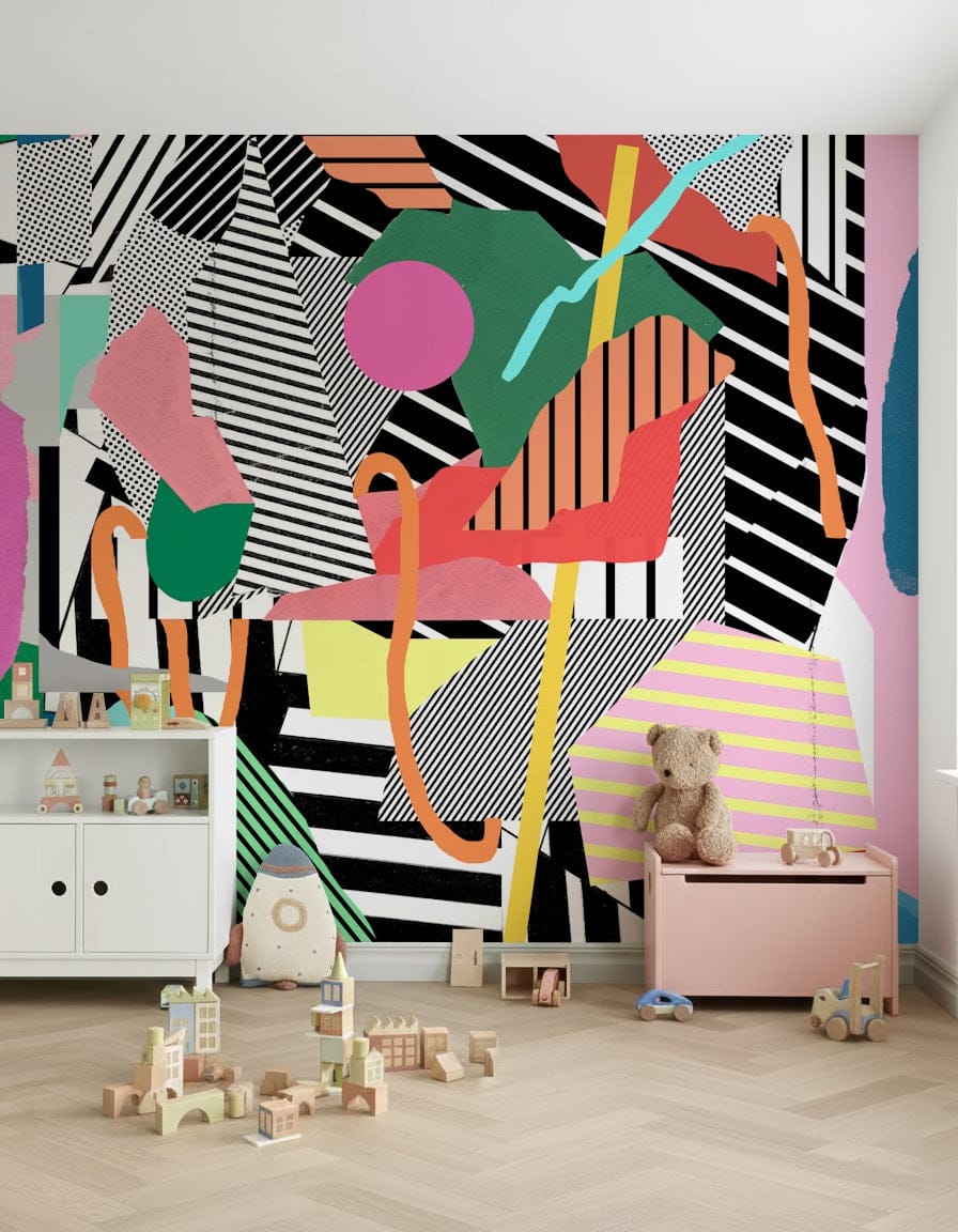 A contemplative gentle design wallpaper mural for a feature wall.