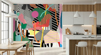 A serene modern pattern wall mural designed for immense scale.