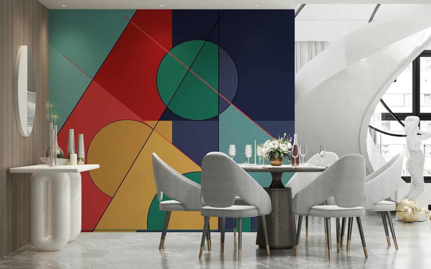 Bold Bauhaus Wall Mural