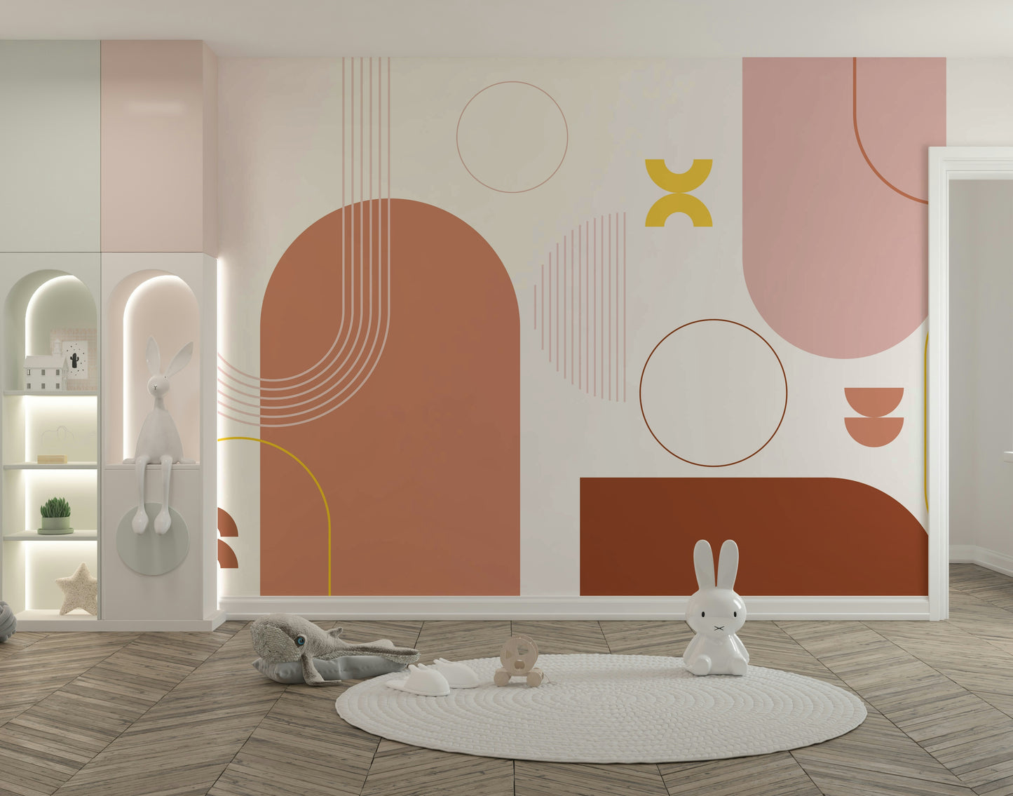 Bold Boho Pattern Wall Mural in Warm Tones

