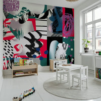 A beautiful modern art wall mural of abstract motion.