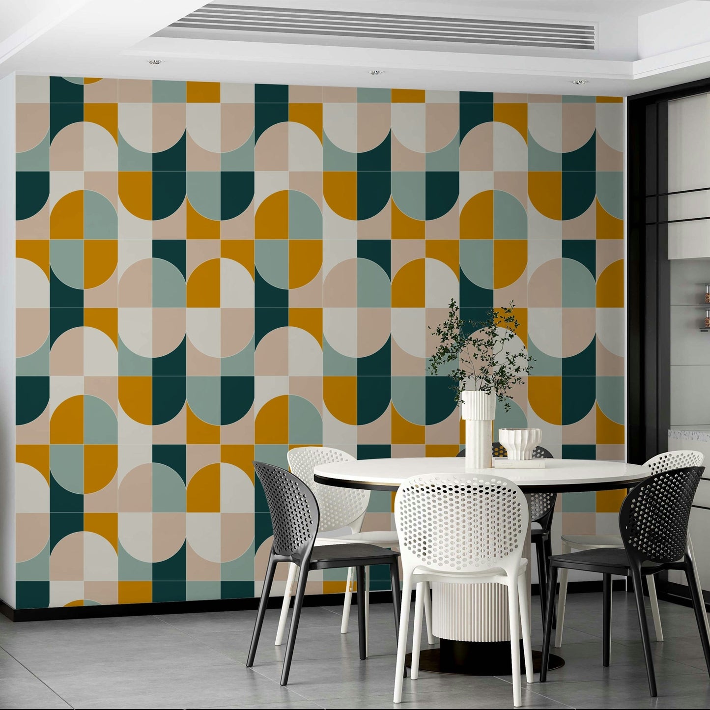 Powerful geometric tile pattern.

