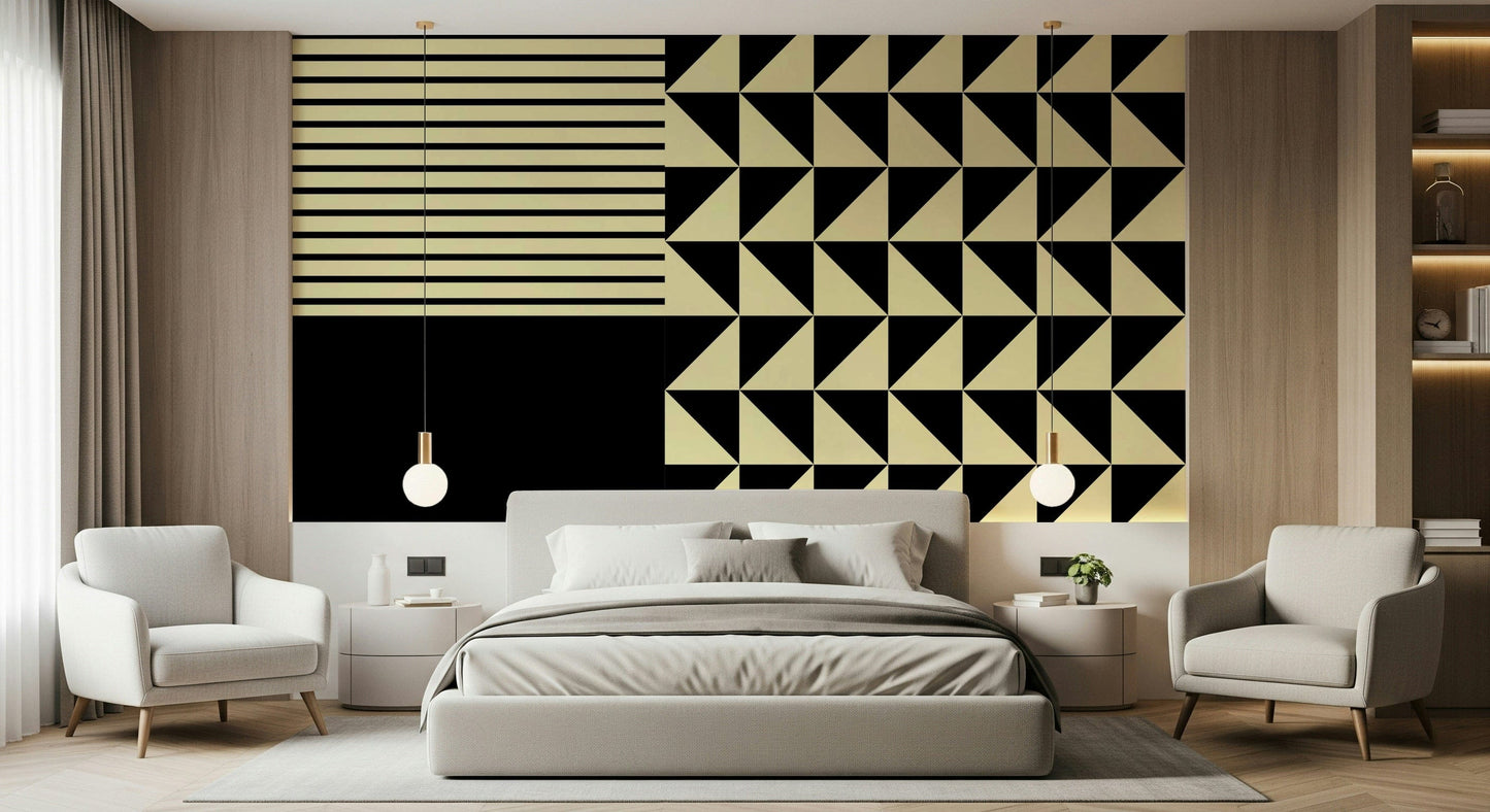 Dynamic Duo Shapes Wall Mural