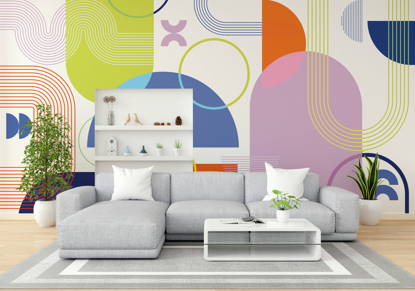 Graphic Bold Geometric Wall Art Mural


