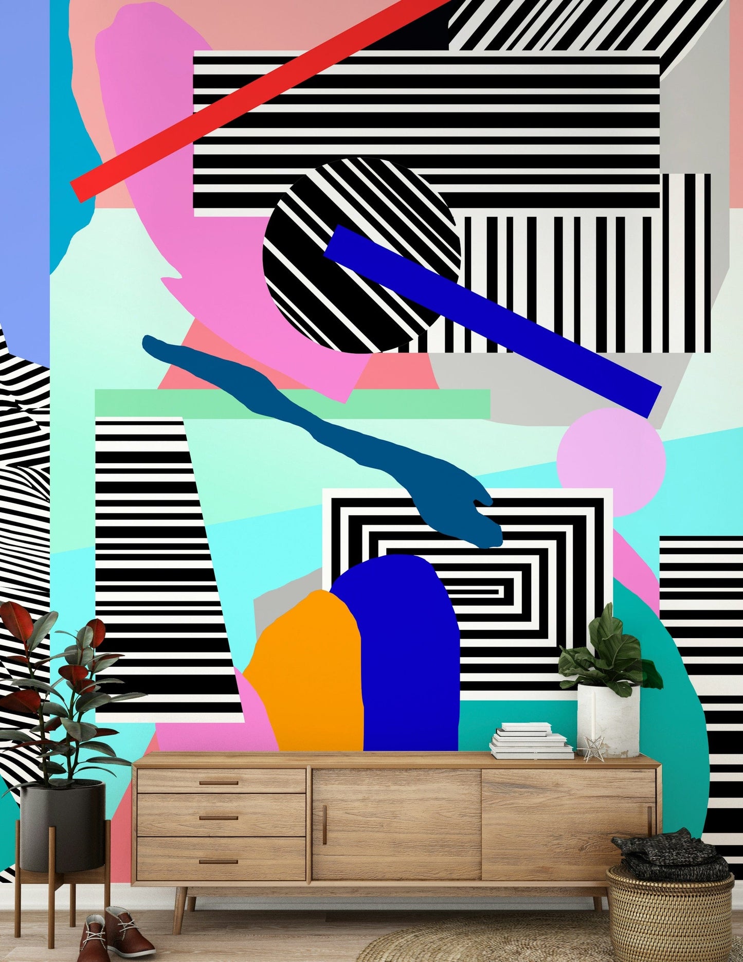 A classic pop art wallpaper for walls.

