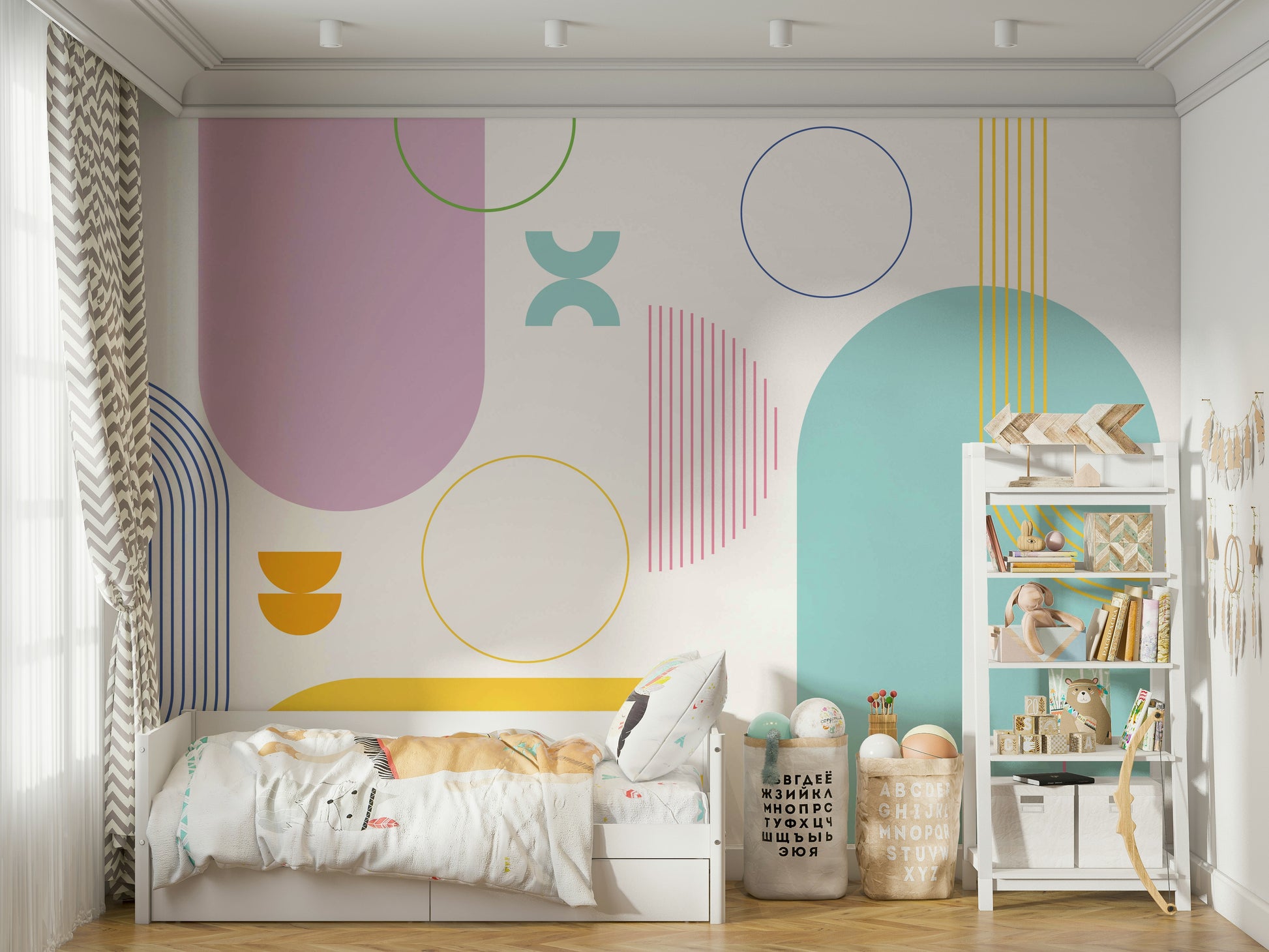 Abstract Bold Minimalist Wall Art Mural

