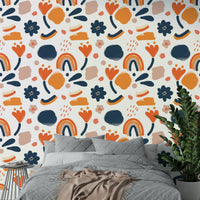 Bold, vintage-inspired floral wallpaper for lively rooms.

