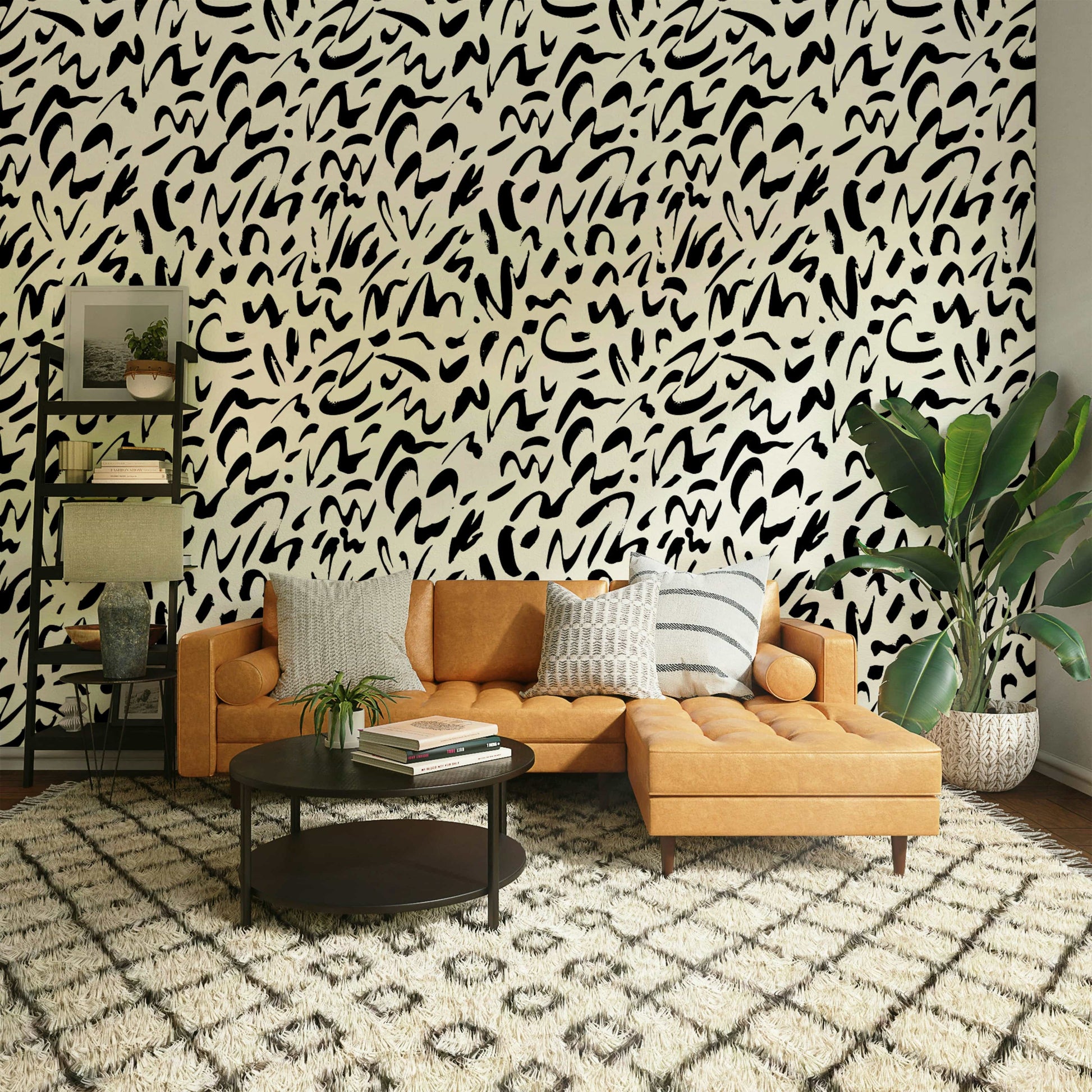 Wallpaper with a unique, hand-drawn design


