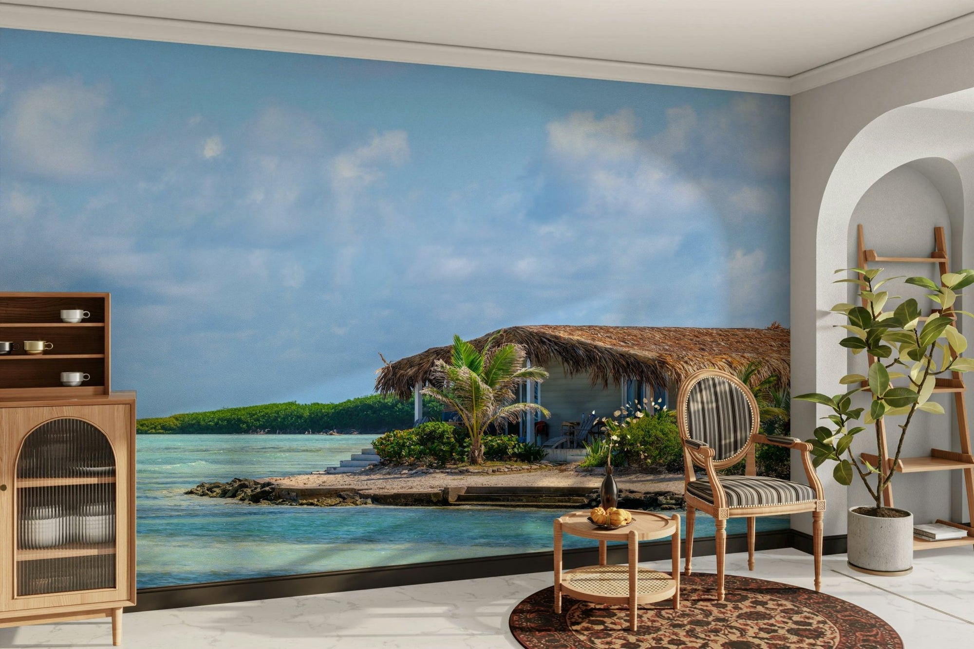 View of a peaceful tropical getaway.

