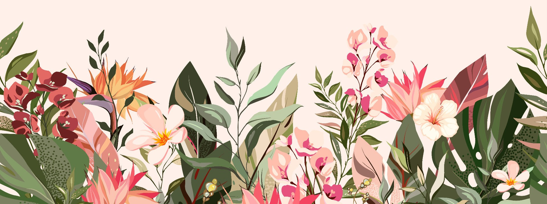 colorful flower wallpaper in your room — zoomed