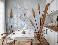 A classic leaf pattern wallpaper for walls.

