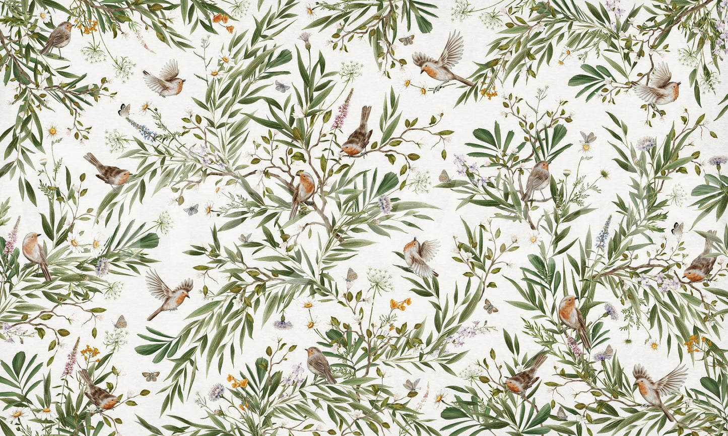 Botanical Aviary Wall Mural