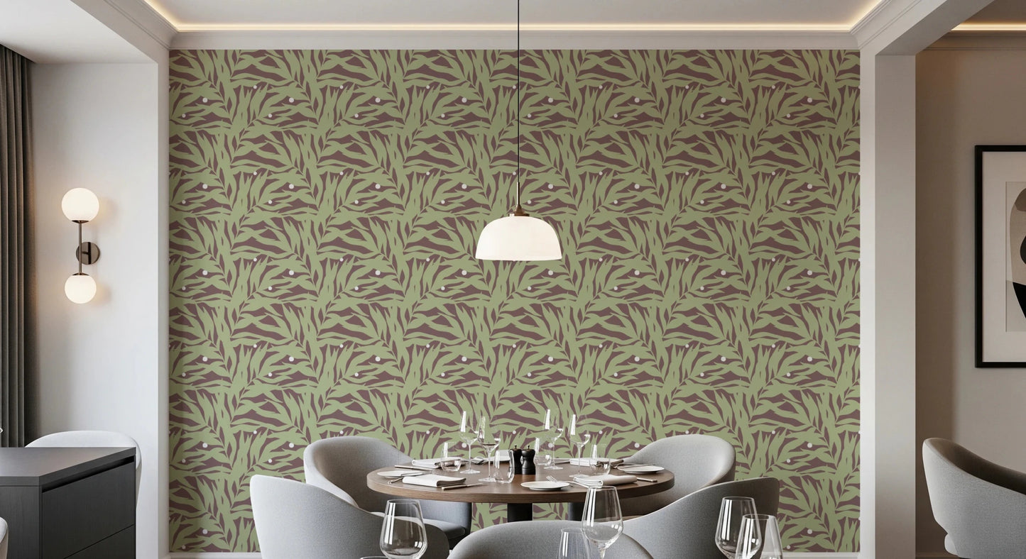 Botanical Echo Scattered Leaves Wallpaper⁠