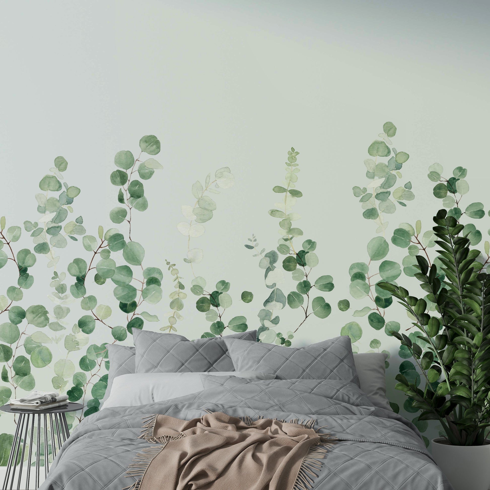 Nature-inspired eucalyptus leaf wall covering

