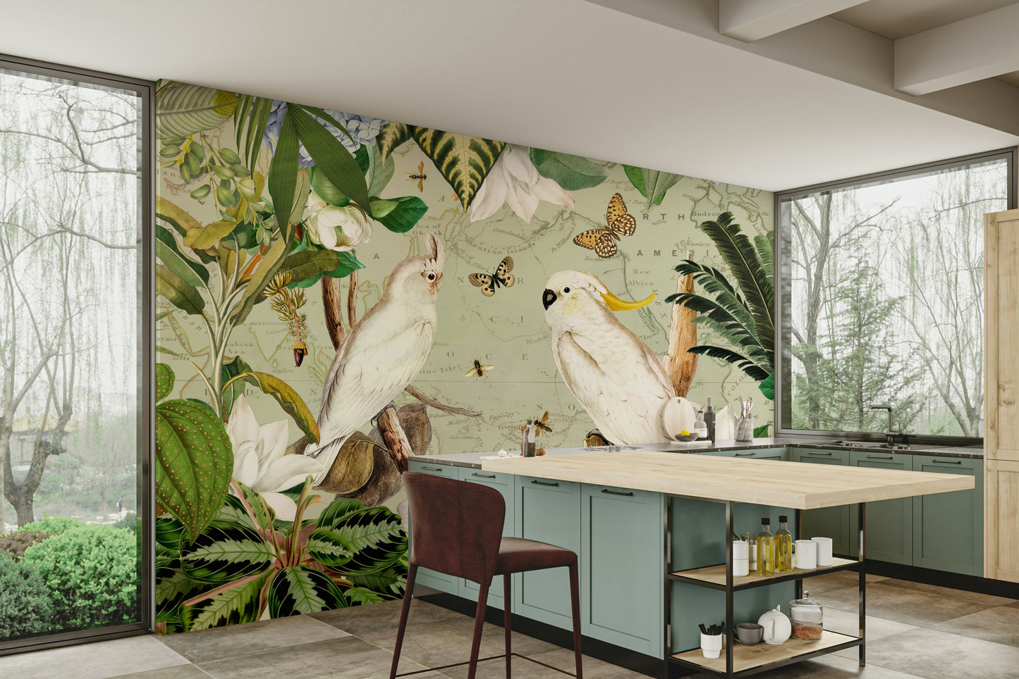 Tropical foliage wallpaper for walls


