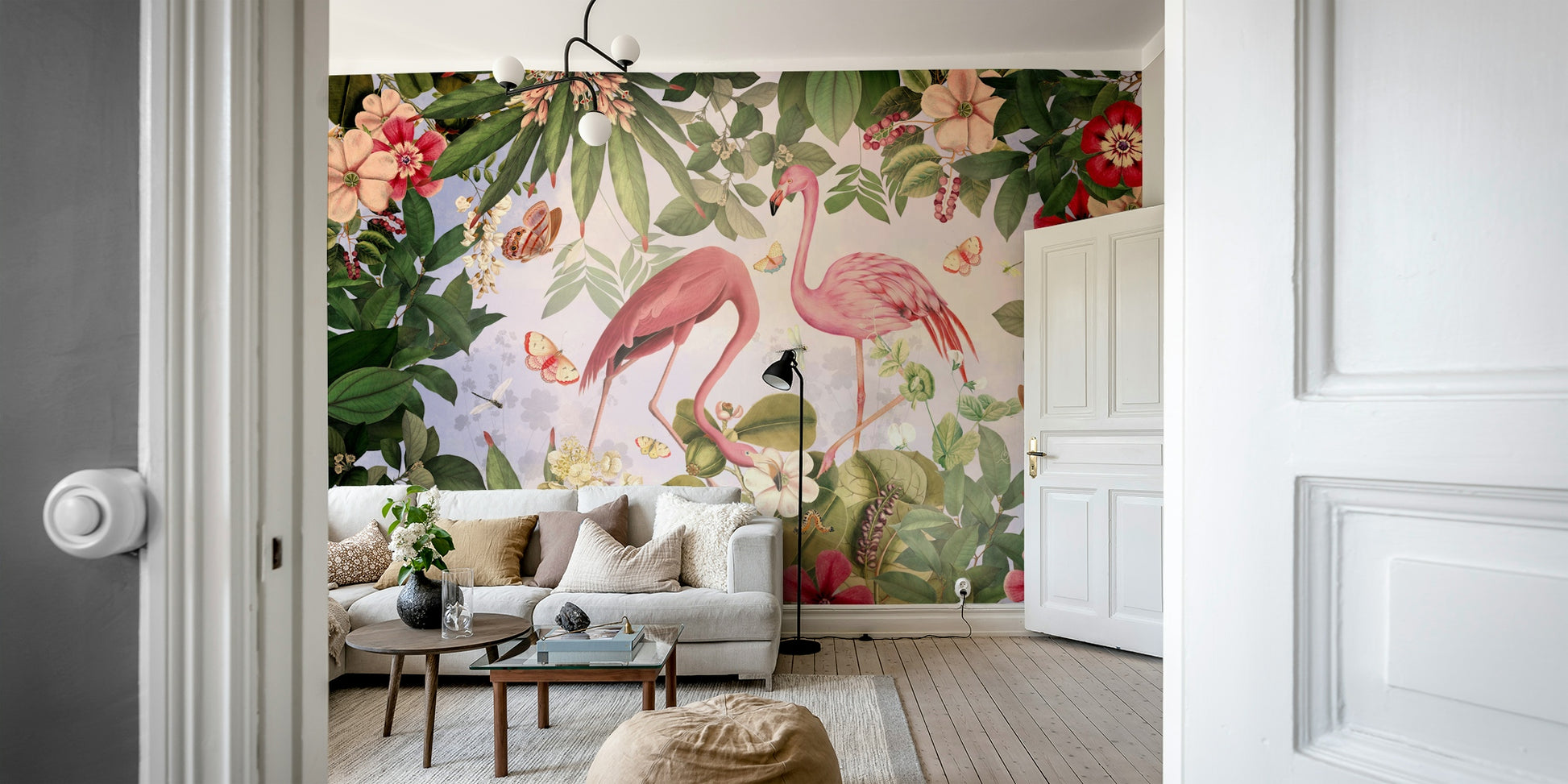 Nature-inspired wallpaper for living rooms

